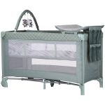 Patut pliabil cu saltea de infasat Chipolino Luna basil
