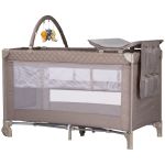 Patut pliabil cu saltea de infasat Chipolino Luna tiramisu