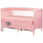 Patut pliabil Chipolino Relax flamingo cu laterala culisanta