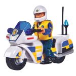 Motocicleta Simba Fireman Sam Police cu figurina Malcolm si accesorii