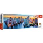 Puzzle Trefl Panorama, Miami dupa intuneric 1000 piese