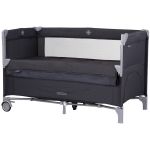 Patut pliabil Chipolino Relax anthracite linen cu laterala culisanta