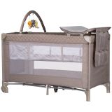 Patut pliabil cu saltea de infasat Chipolino Luna tiramisu