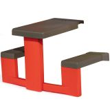 Masa de picnic cu doua banci Smoby pentru casuta rosu