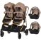 Carucior gemeni Chipolino Duo Smart 3 in 1 golden beige