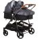 Carucior gemeni Chipolino Duo Smart 2 in 1 silver grey
