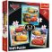 Set puzzle 3 in 1 Trefl Disney Cars, Pregatiri pentru cursa, 1x20 piese, 1x36 piese, 1x50 piese