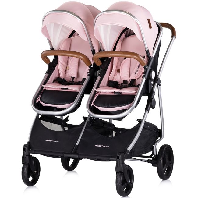 Carucior gemeni Chipolino Duo Smart 2 in 1 pink marshmallow