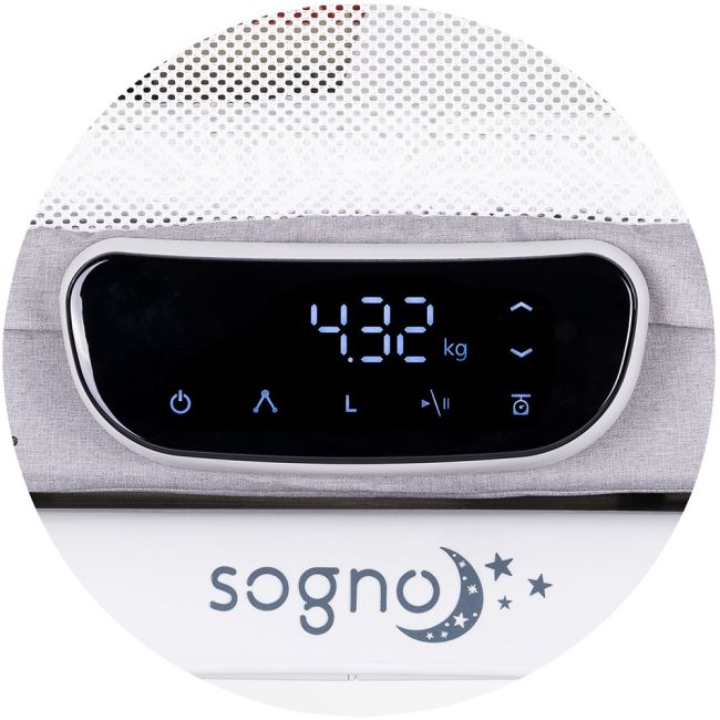 Patut cu leganare si cantar integrat Chipolino Sogno 2 in 1 grey