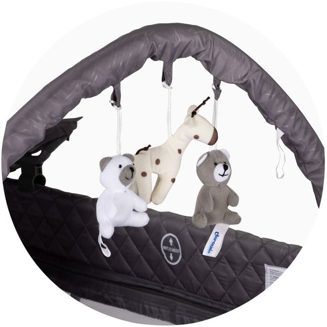 Patut pliabil cu saltea de infasat Chipolino Luna cloud