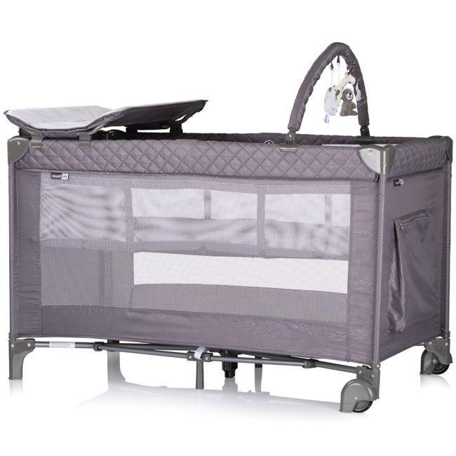 Patut pliabil cu saltea de infasat Chipolino Luna cloud