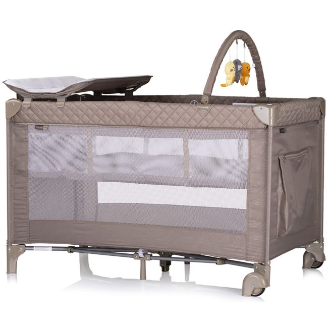 Patut pliabil cu saltea de infasat Chipolino Luna tiramisu