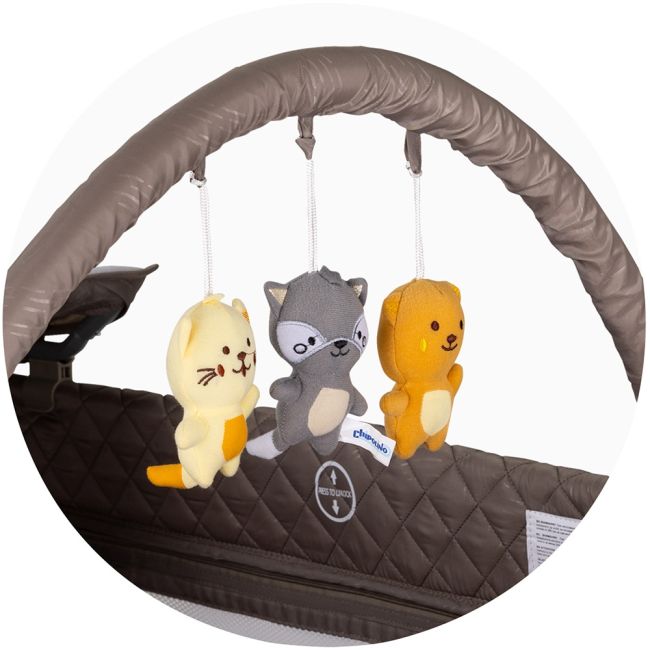 Patut pliabil cu saltea de infasat Chipolino Luna tiramisu