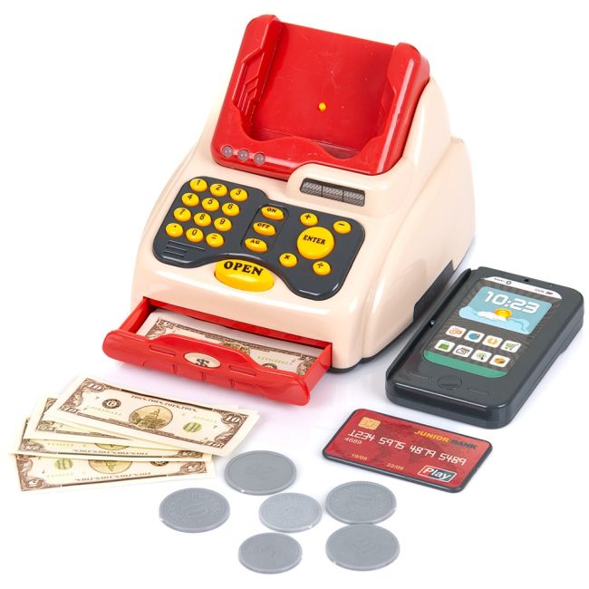 Set jucarie Chipolino Cash Register cu lumini, sunete si 24 accesorii
