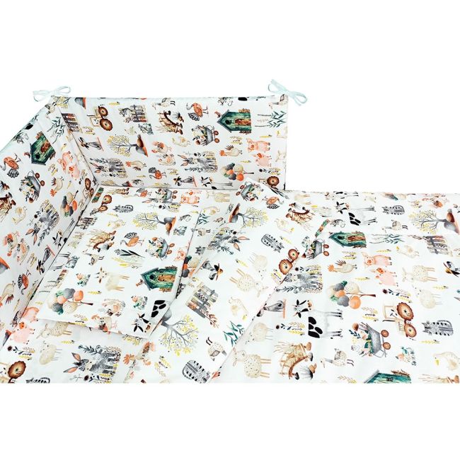 Lenjerie patut Hubners Fermier 4 piese alb