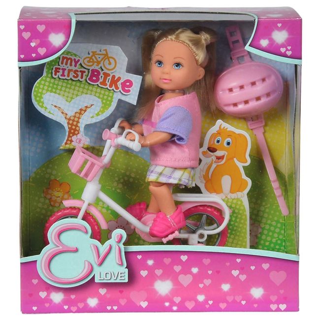 Papusa Simba Evi Love My First Bike 12 cm roz