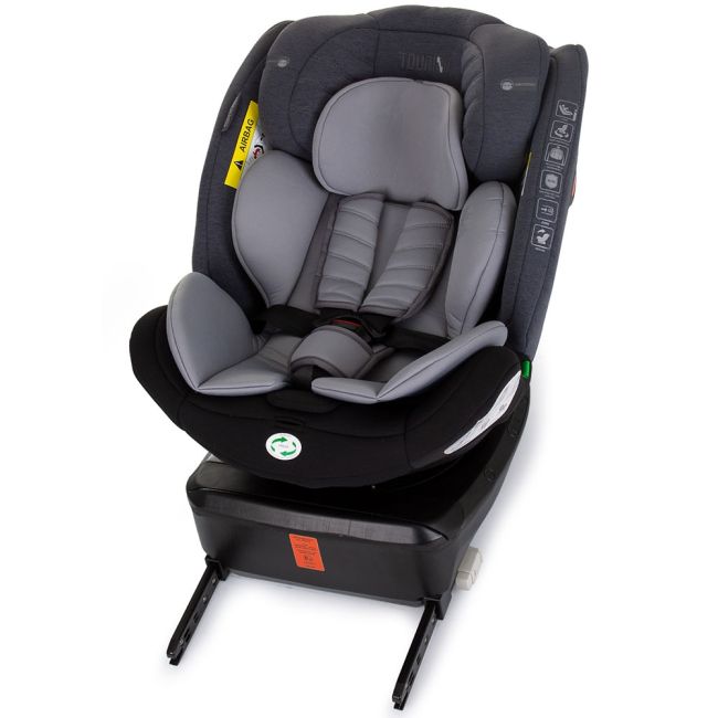 Scaun auto Chipolino Tourino I-Size 40-150 cm grey mix cu sistem Isofix