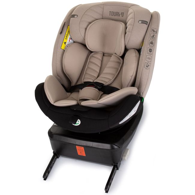 Scaun auto Chipolino Tourino I-Size 40-150 cm macadamia cu sistem Isofix
