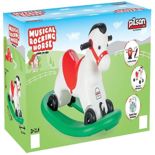Balansoar muzical pentru copii Pilsan Horse white