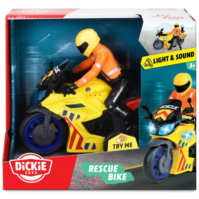 Motocicleta de salvare Dickie Toys Rescue Bike 17 cm cu lumini si sunete