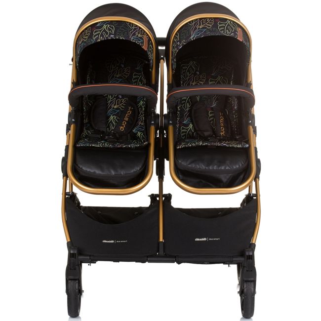 Carucior gemeni Chipolino Duo Smart 3 in 1 obsidian leaves