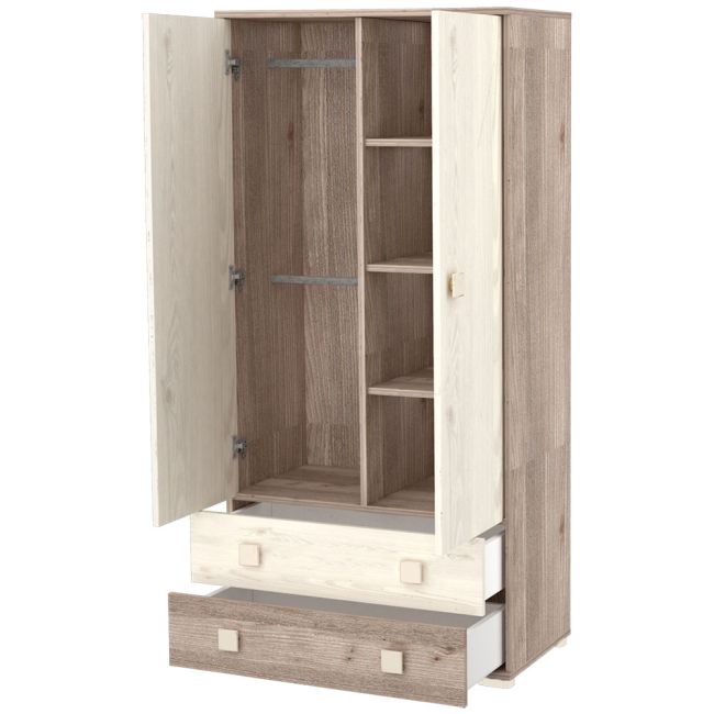 Dulap cu 2 usi si 2 sertare Hubners Sofia crem nisip