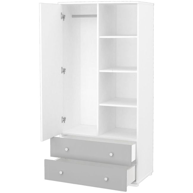 Dulap cu o usa si 2 sertare Hubners Patrik alb grafit