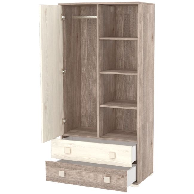 Dulap cu o usa si 2 sertare Hubners Sofia crem nisip