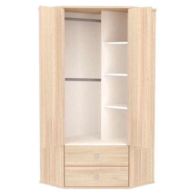 Dulap pe colt cu 2 usi si 2 sertare Hubners Eva natur