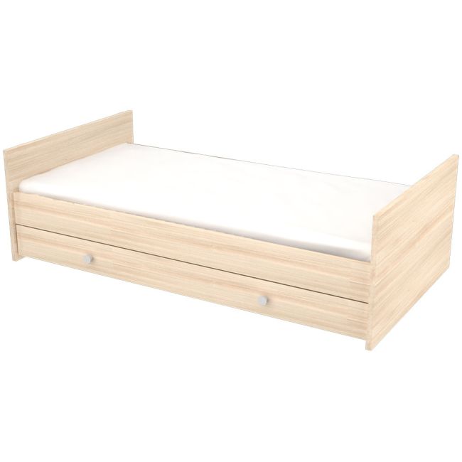 Patut copii transformabil din lemn cu sertar Hubners Eva 140x70 cm natur