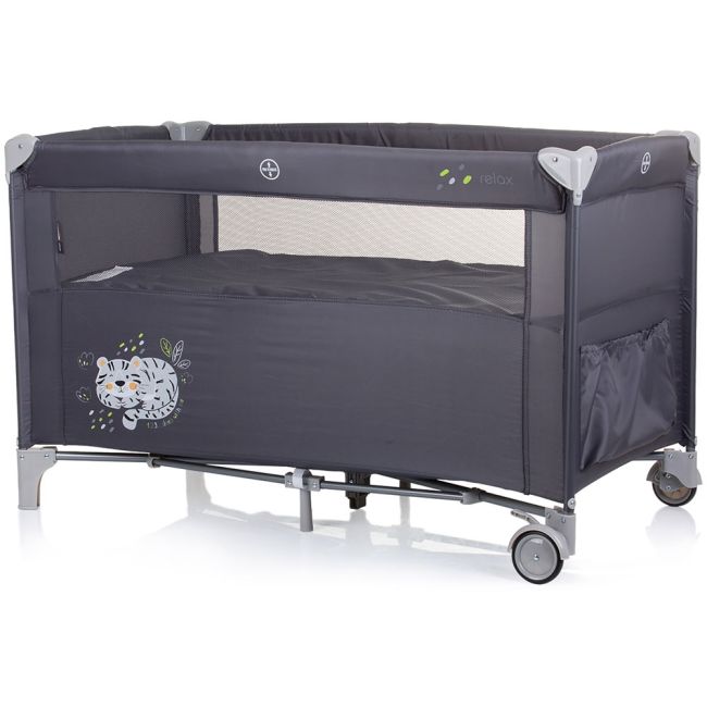 Patut pliabil Chipolino Relax granite cu laterala culisanta