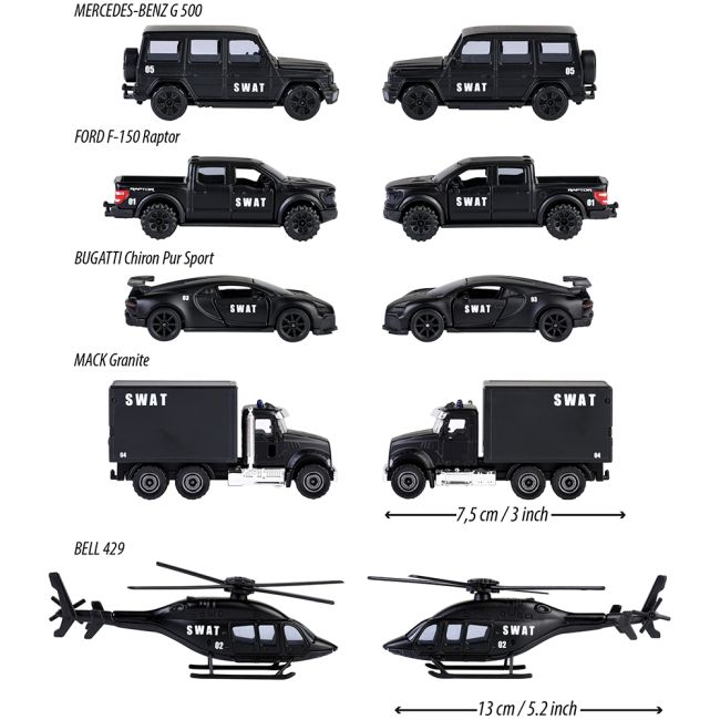 Set Majorette SWAT cu 5 vehicule
