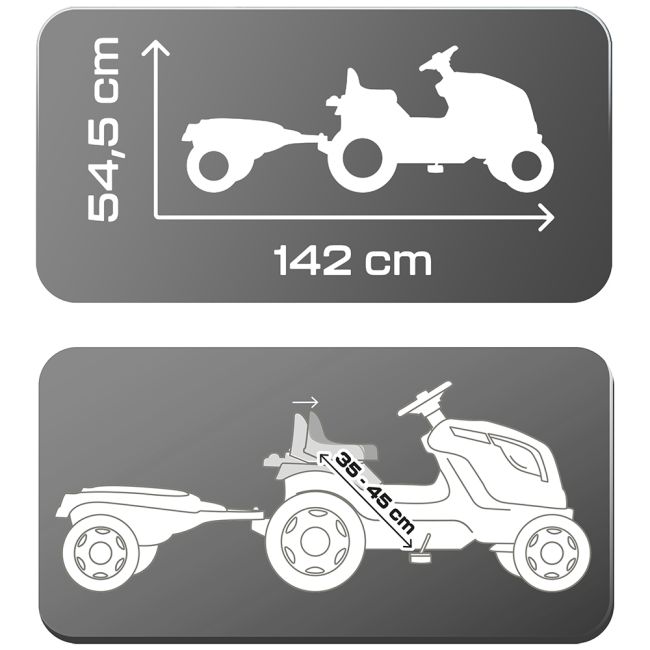 Tractor cu pedale si remorca Smoby Farmer XL albastru