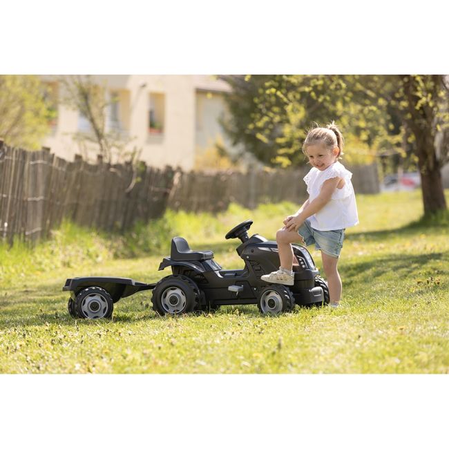 Tractor cu pedale si remorca Smoby Farmer XL negru