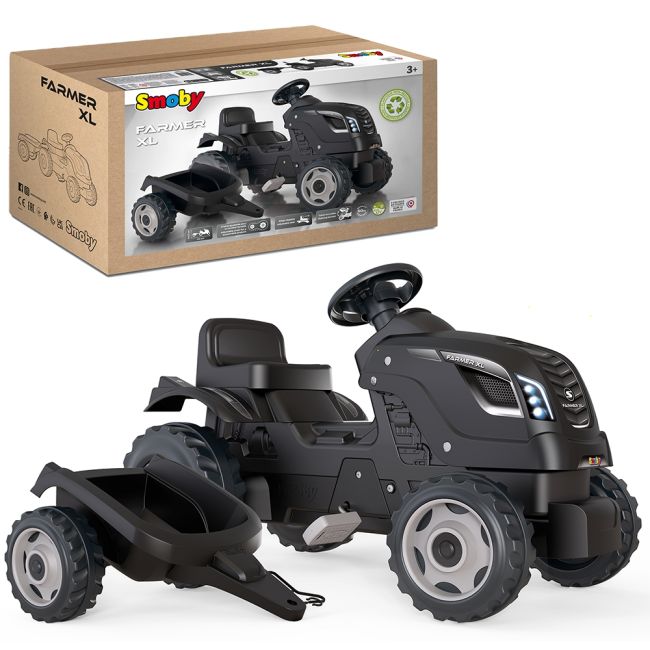 Tractor cu pedale si remorca Smoby Farmer XL negru