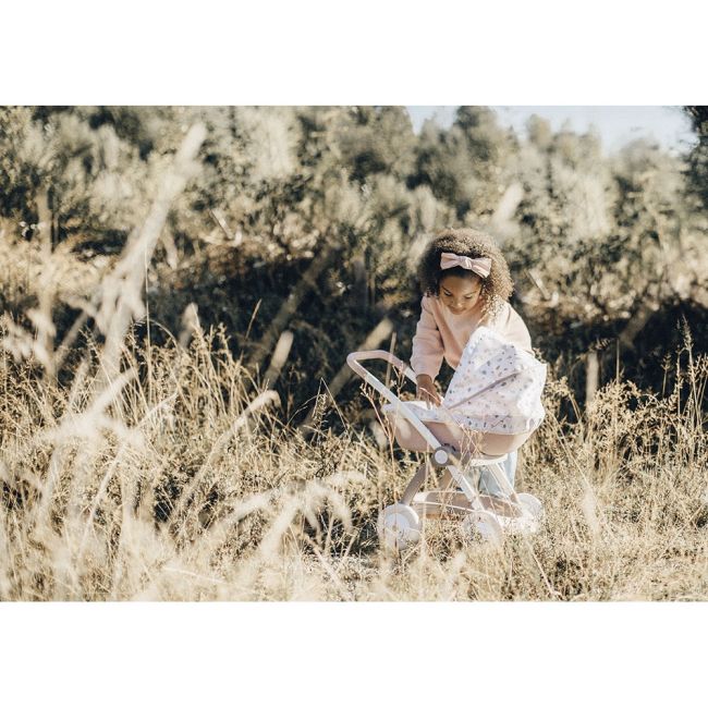 Carucior nou nascut pentru papusi Smoby Baby Nurse Landau crem