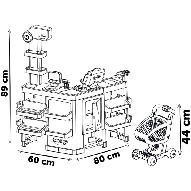 Magazin pentru copii Smoby Maxi Market cu 50 accesorii