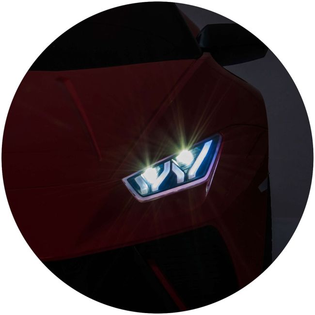 Masinuta electrica Chipolino Lamborghini Huracan red cu scaun din piele si roti EVA