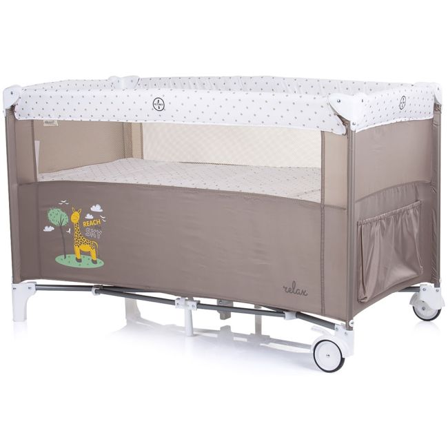 Patut pliabil Chipolino Relax sand cu laterala culisanta