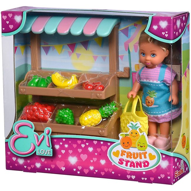 Papusa Simba Evi Love Fruit Stand 12 cm cu accesorii