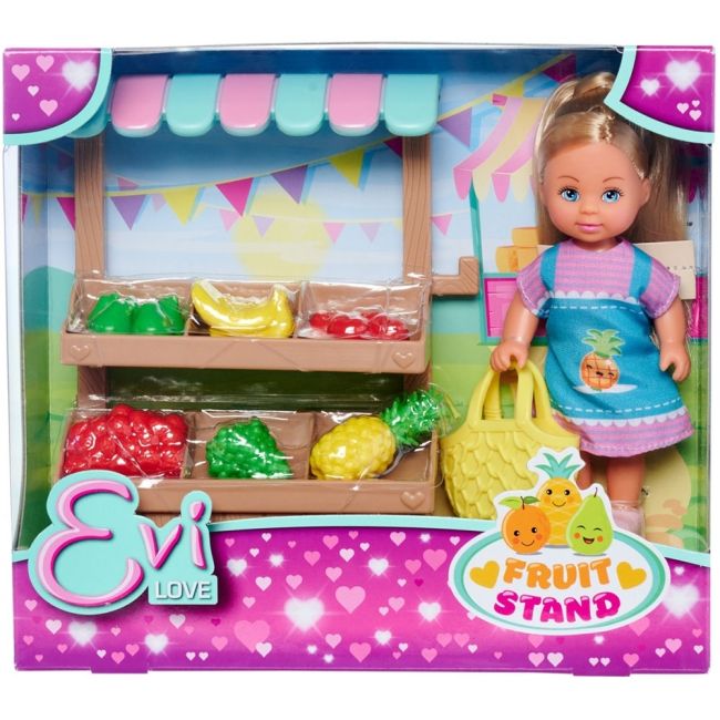Papusa Simba Evi Love Fruit Stand 12 cm cu accesorii