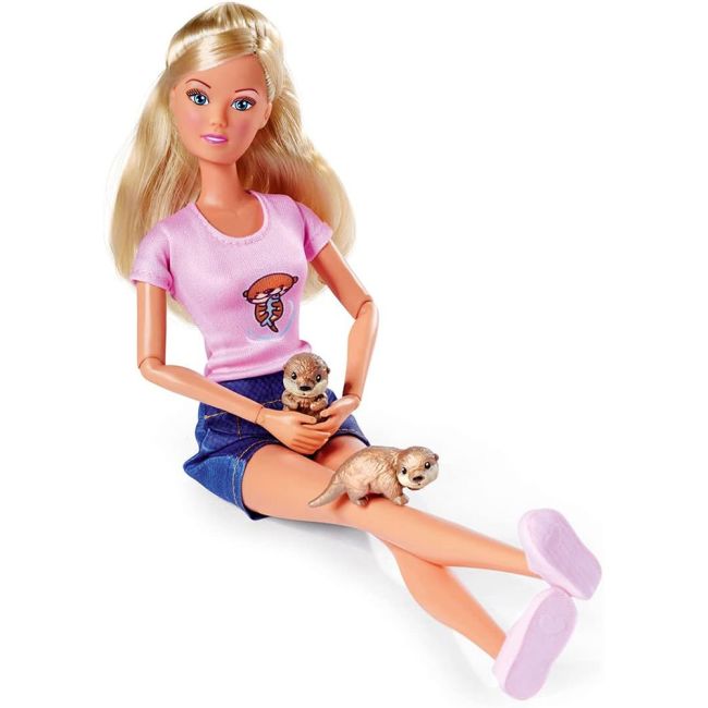 Papusa Simba Steffi Love Otter Babies 29 cm cu 2 figurine si accesoriu