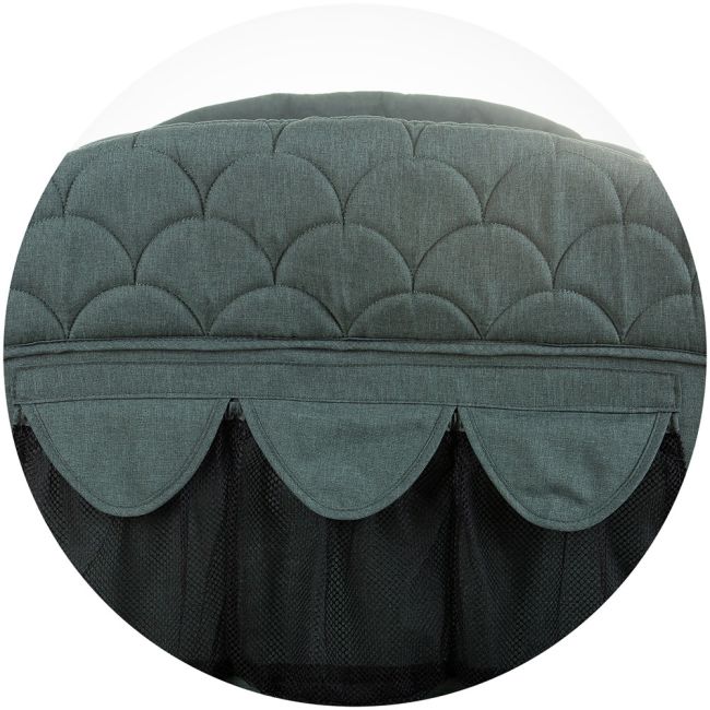 Patut pliabil Chipolino Merida aloe linen cu laterala culisanta