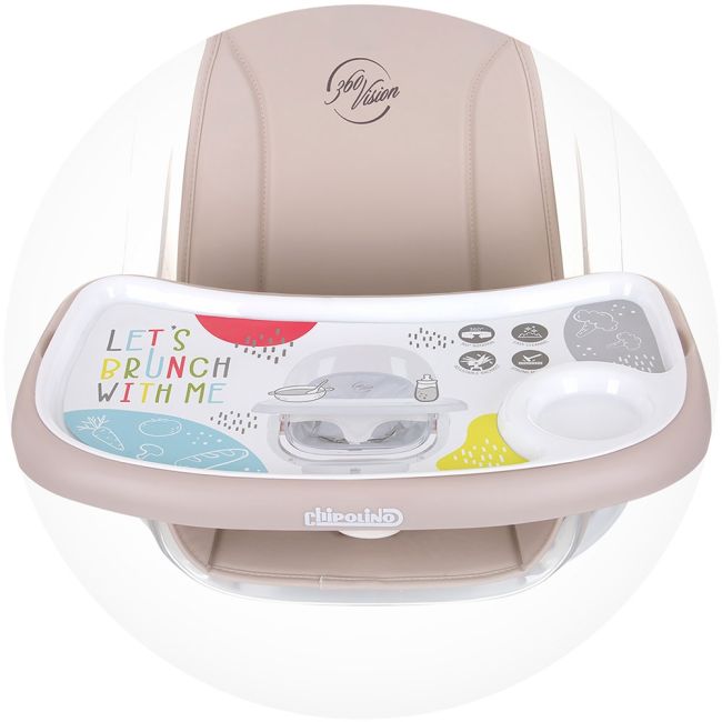 Scaun de masa cu sezut rotativ Chipolino Vision sand