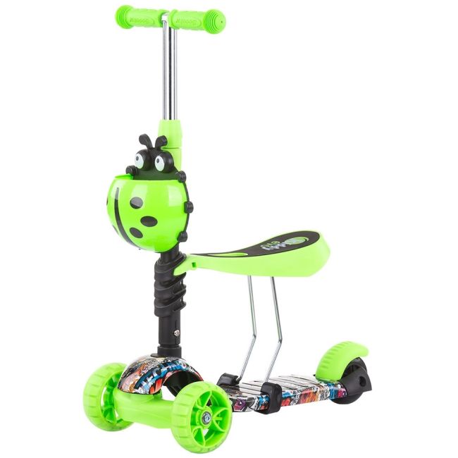 Trotineta Chipolino Kiddy Evo 3 in 1 cu maner green graffiti