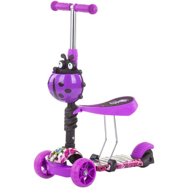 Trotineta Chipolino Kiddy Evo 3 in 1 cu maner purple graffiti