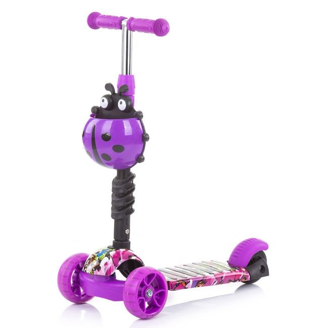 Trotineta Chipolino Kiddy Evo 3 in 1 cu maner purple graffiti