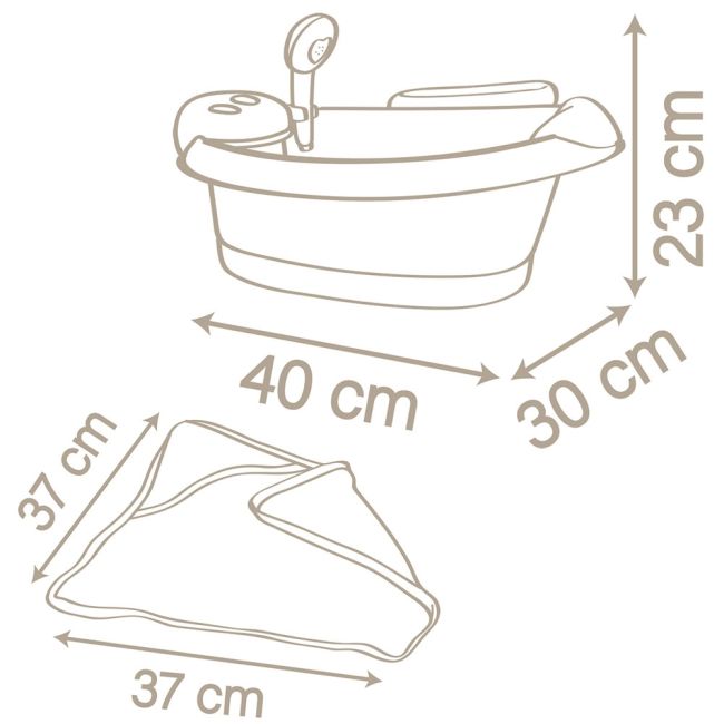 Cadita pentru papusa Smoby Baby Nurse Baleno Bath roz cu accesorii