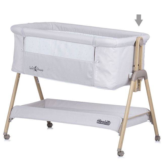 Patut Co-Sleeper Chipolino Sweet Dreams grey stars wood