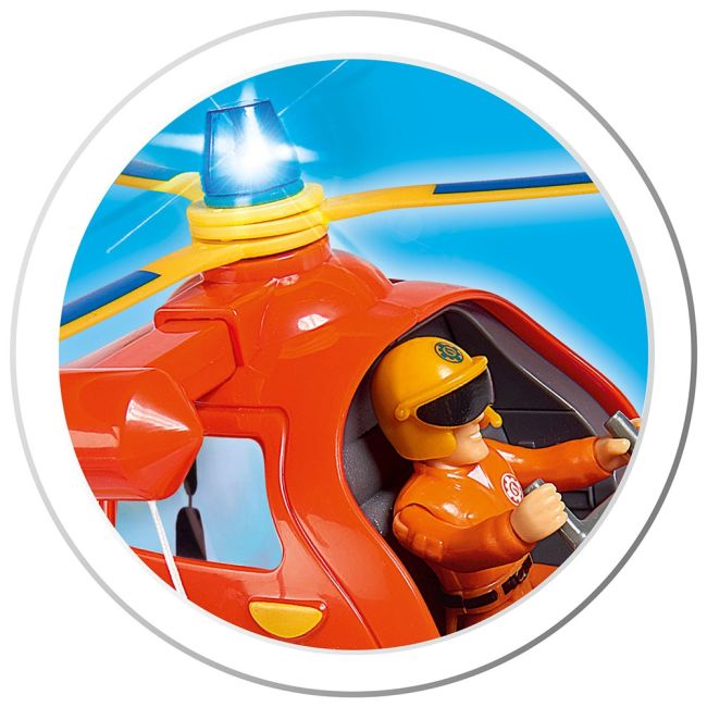 Elicopter electric Simba Fireman Sam Wallaby cu figurina Tom